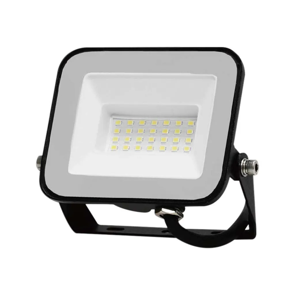Faro LED SMD Chip Samsung 20W Colore Nero 6500K, vista frontale angolata