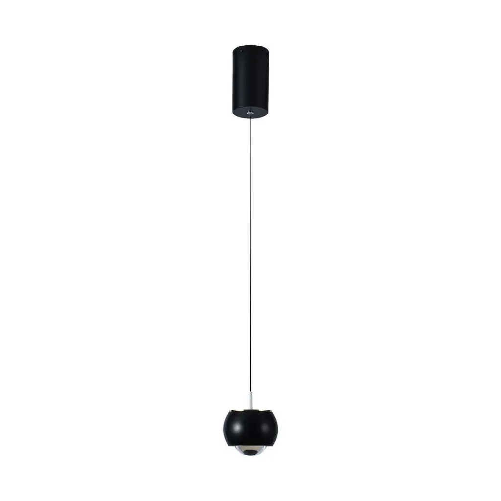 Lampadario LED a Sospensione 9W Colore Nero 10x10x100cm 4000K, vista frontale