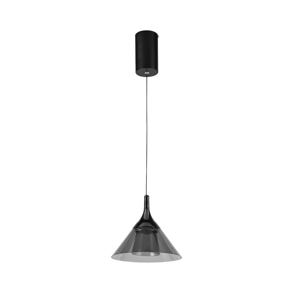 Lampadario LED a Campana 9W 19.5x17.5x100Cm Colore Nero 4000K, vista frontale
