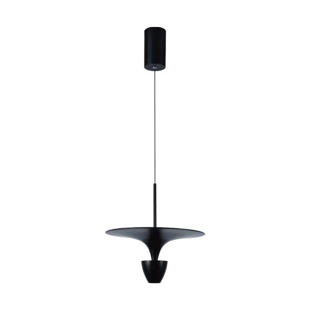 Lampadario LED 9W dal Design Moderno 30x320x100Cm Colore Nero 3000K, vista frontale completa