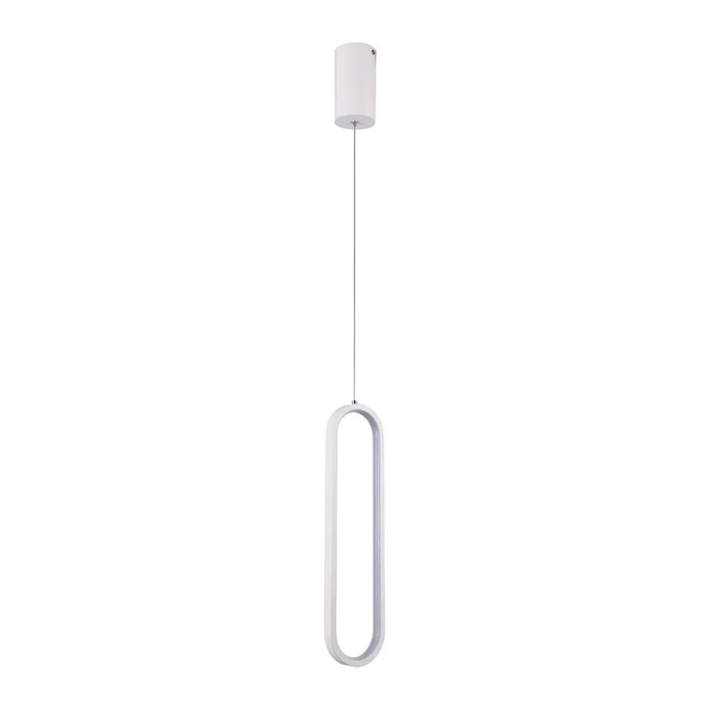 Lampadario LED a Sospensione 13W dal Design Moderno 100x70x1530mm Colore Bianco 4000K, vista frontale
