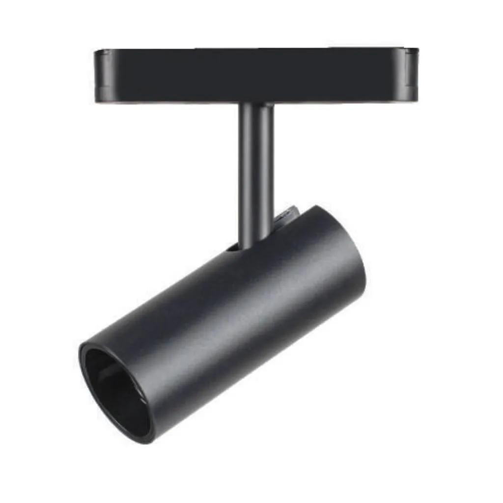 Faretto LED da Binario Magnetico 20W Colore Nero 4000K CRI90, vista angolata