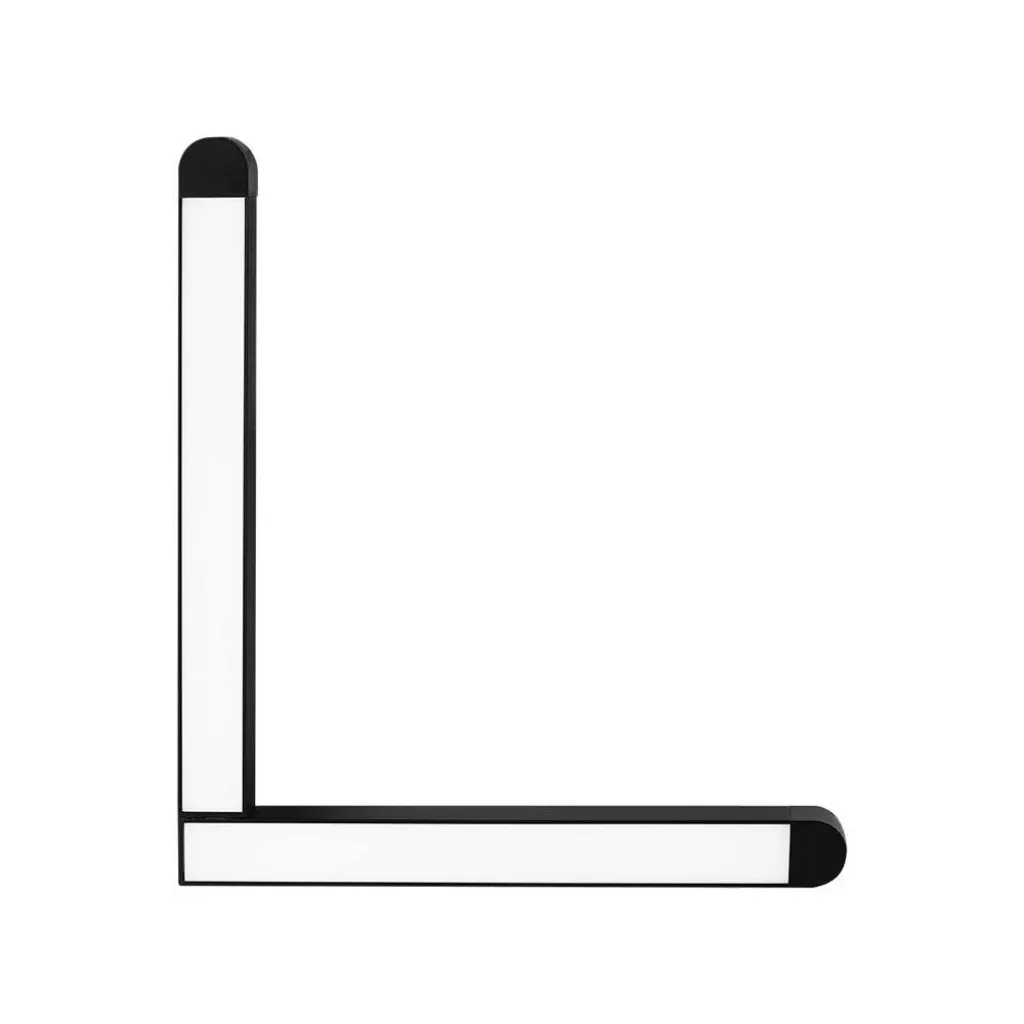 Faretto LED da Binario Magnetico 25W a forma di L Colore Nero 6400K, vista dall'alto