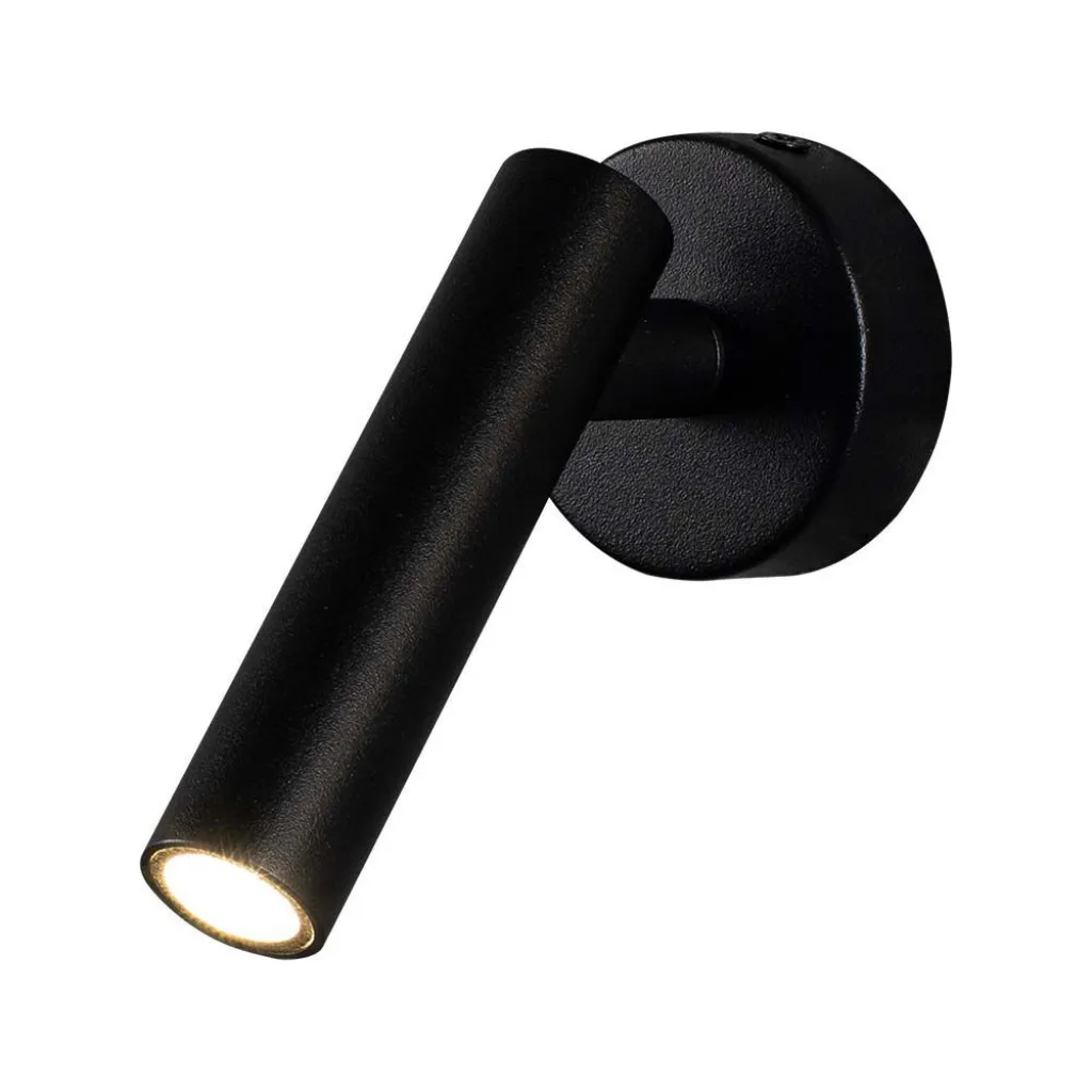 Applique da Hotel per Lettura LED 2W Orientabile su Ogni Lato Colore Nero 4000K, vista angolata
