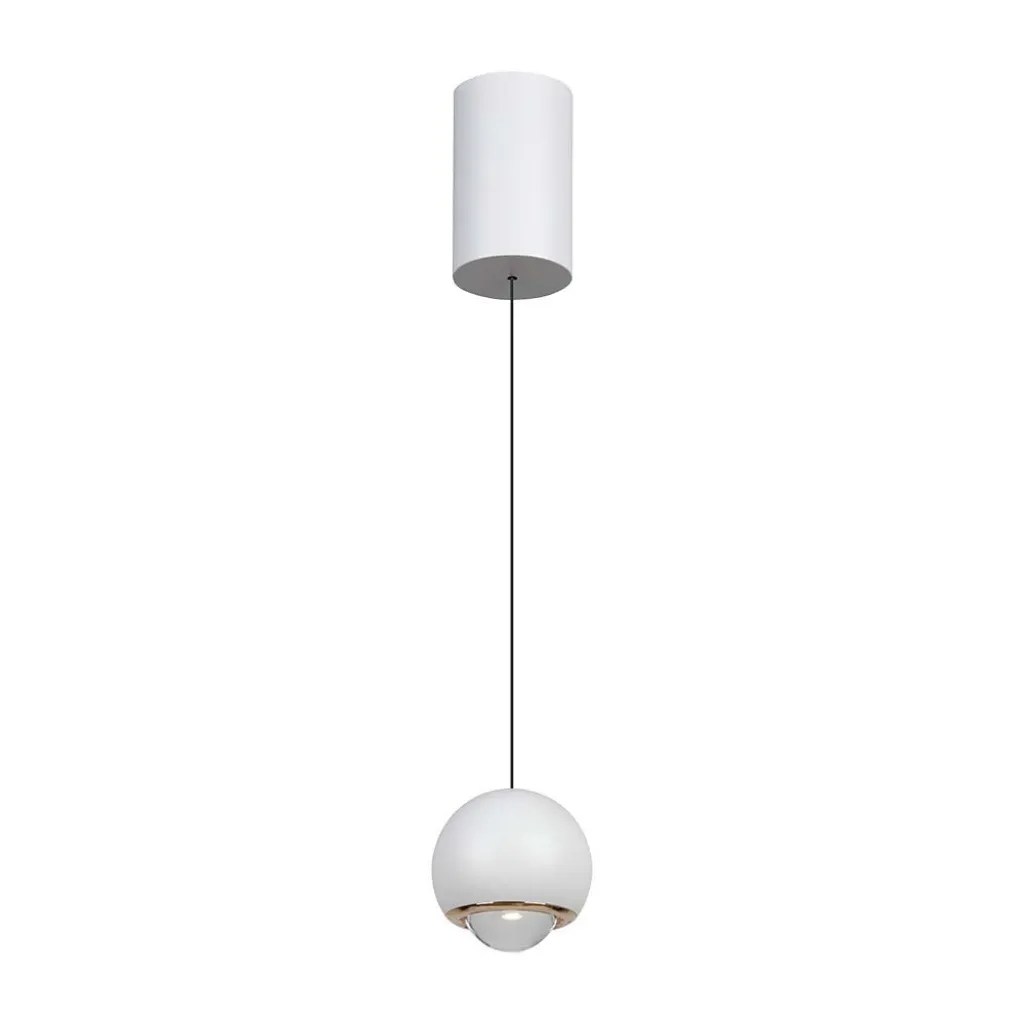 Lampadario LED a Sospensione 5W a Forma di Sfera 12x200cm Regolabile 3000K Colore Bianco, vista frontale