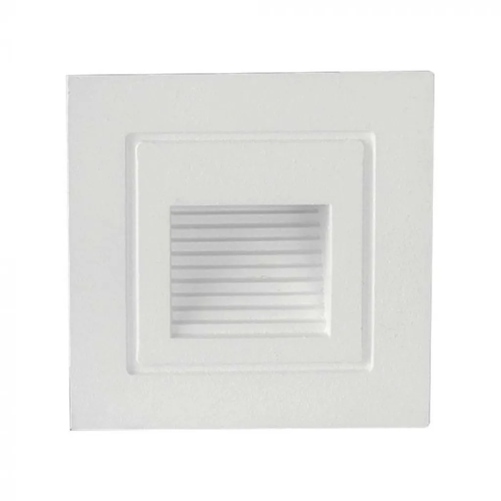 Faretto LED Segnapasso Quadrato Montaggio a Incasso 5W Colore Bianco 3000K, vista frontale
