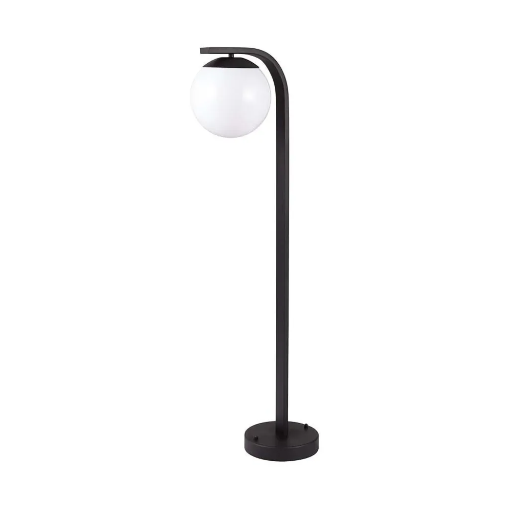 Lampione LED da Giardino con Portalampada a Lanterna E27 Colore Nero Opaco h: 105cm, vista frontale