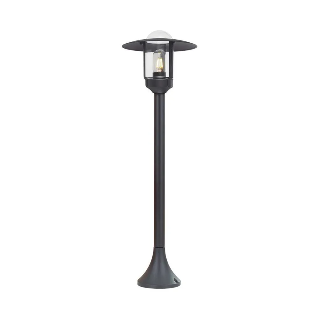 Lampione LED da Giardino con Portalampada a Lanterna E27 Colore Nero Opaco h: 97.5cm, vista frontale