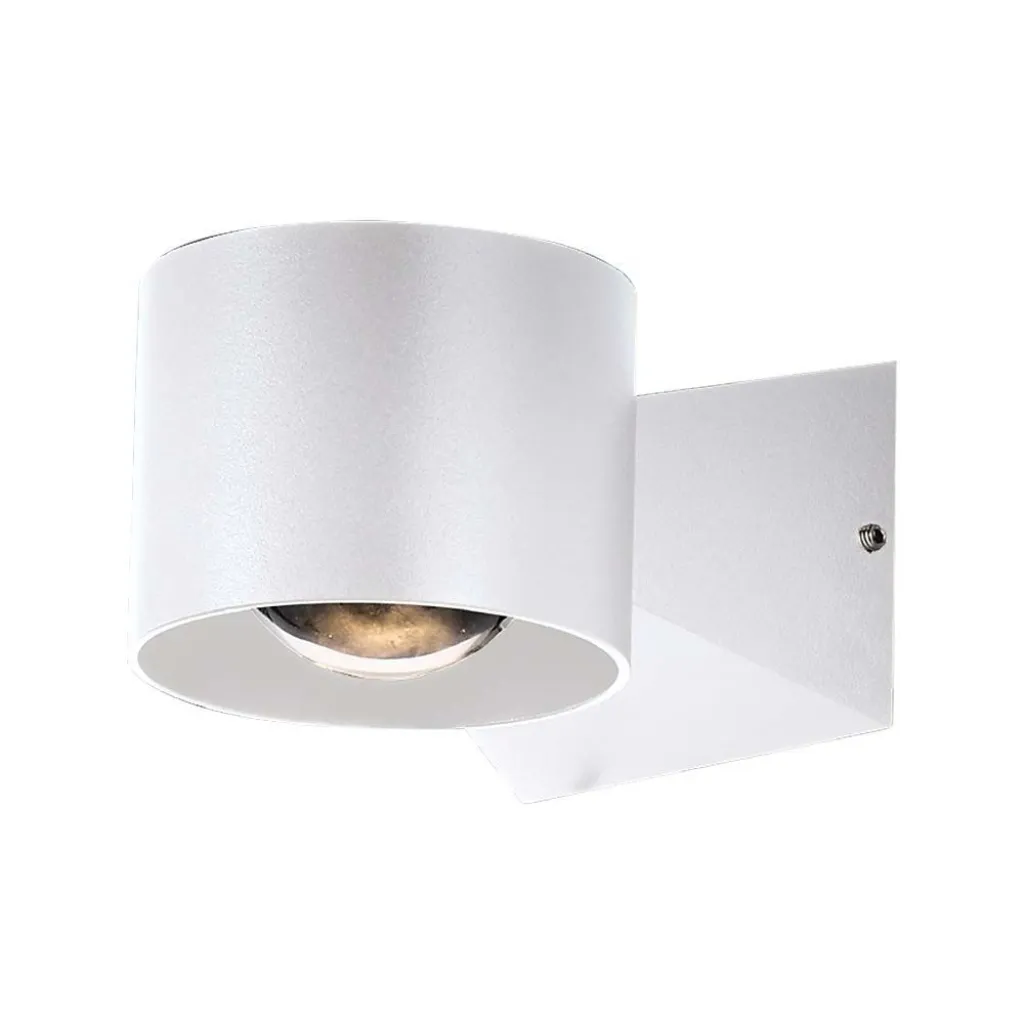 Applique LED da Muro 5W Doppio Fascio Luminoso Corpo Bianco 4000K, vista frontale angolata