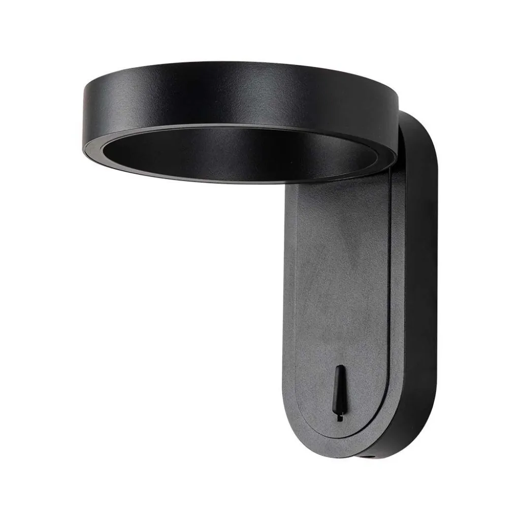 Lampada LED da Muro 5W Doppio Fascio 120LM/W Nera Ruotabile 3000K+4000K, vista angolata