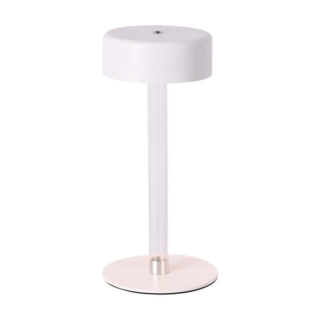 Lampada LED da Tavolo 3W Colore Bianco e Trasparente Ricaricabile con USB C Touch Dimmerabile 3in1, vista frontale