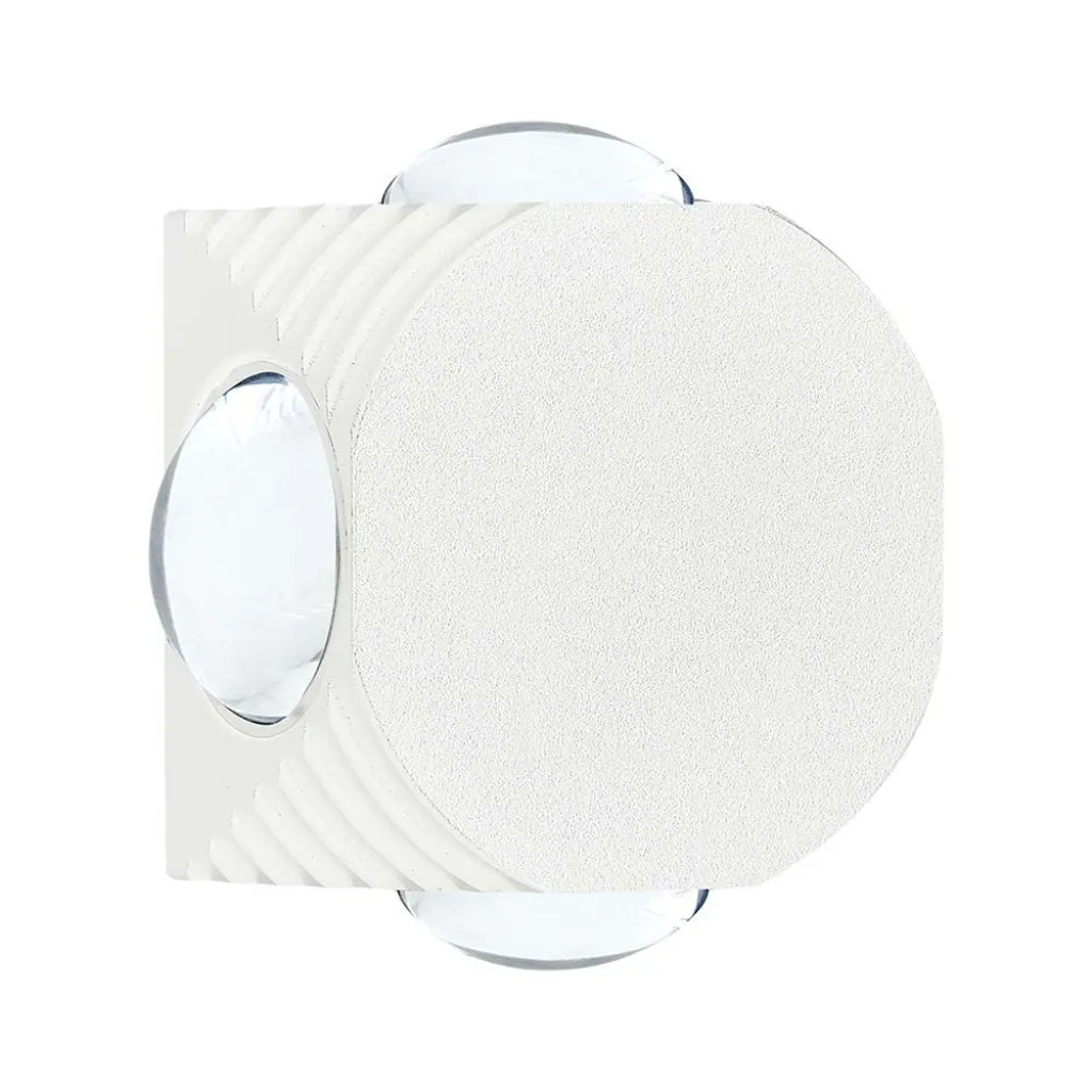 Applique LED da Muro 4W con 4 Fasci Luminosi Corpo Bianco 4000K, vista dall'alto