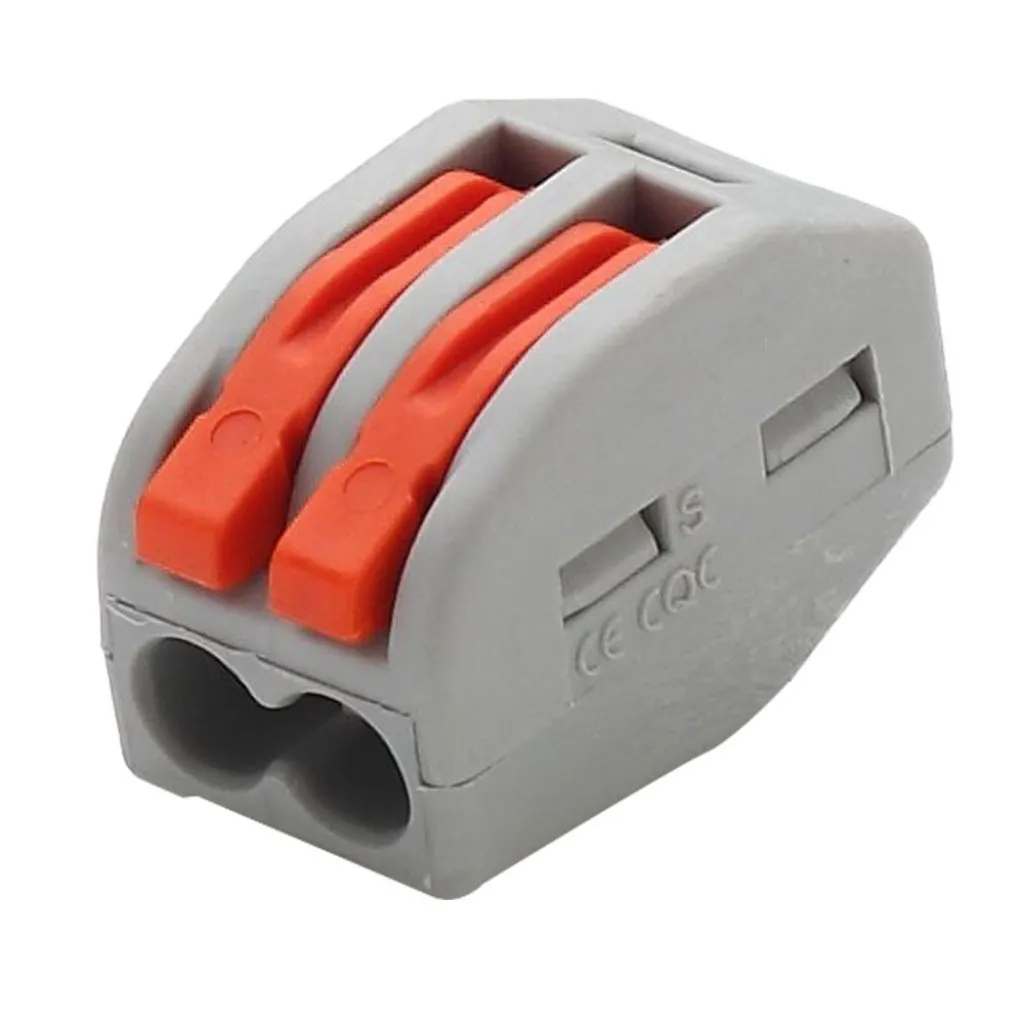 Connettore Terminale 2 Pin a 1 Uscita in Nylon, vista angolata