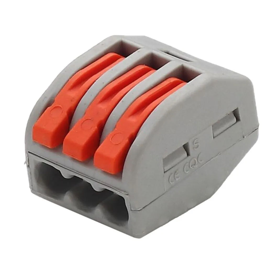 Connettore Terminale 3 Pin a 1 Uscita in Nylon, vista angolata