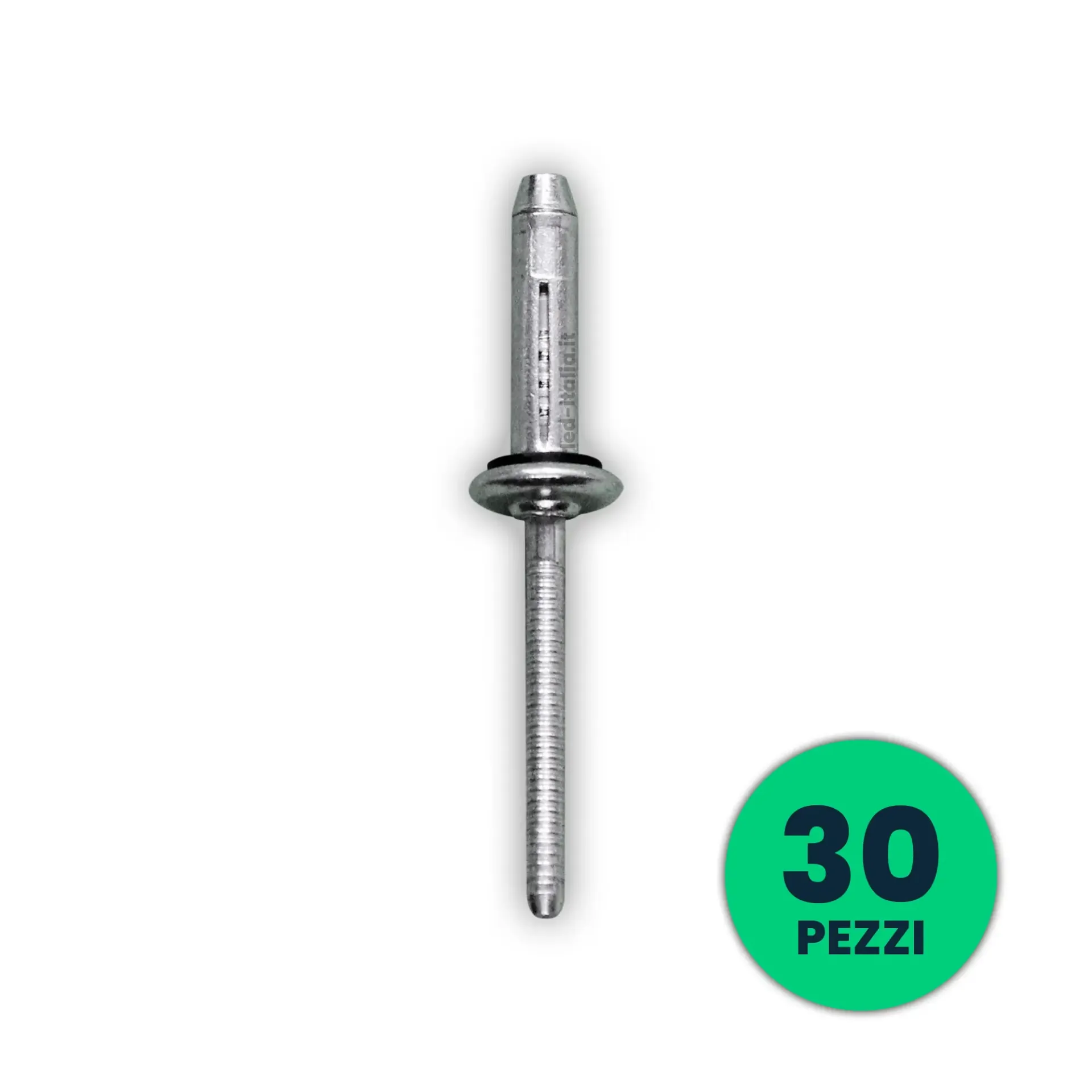 Rivetti di Fissaggio per Profilo in Alluminio SKU 11290 Confezione 30 Pezzi, vista frontale