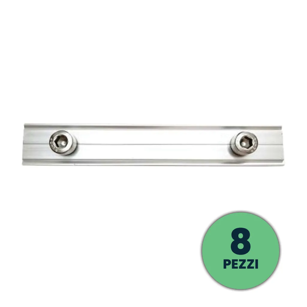 Giunzioni per Profili per Fissaggio Pannelli Solari Fotovoltaici 8pz, vista frontale