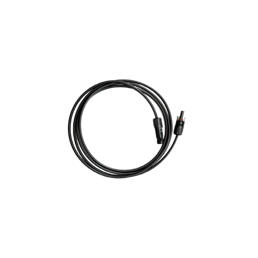 Prolunga di Cavo Solare 2.5m con Connettori Maschio e Femmina MC4 per Pannelli Fotovoltaici Colore Nero, vista dall'alto