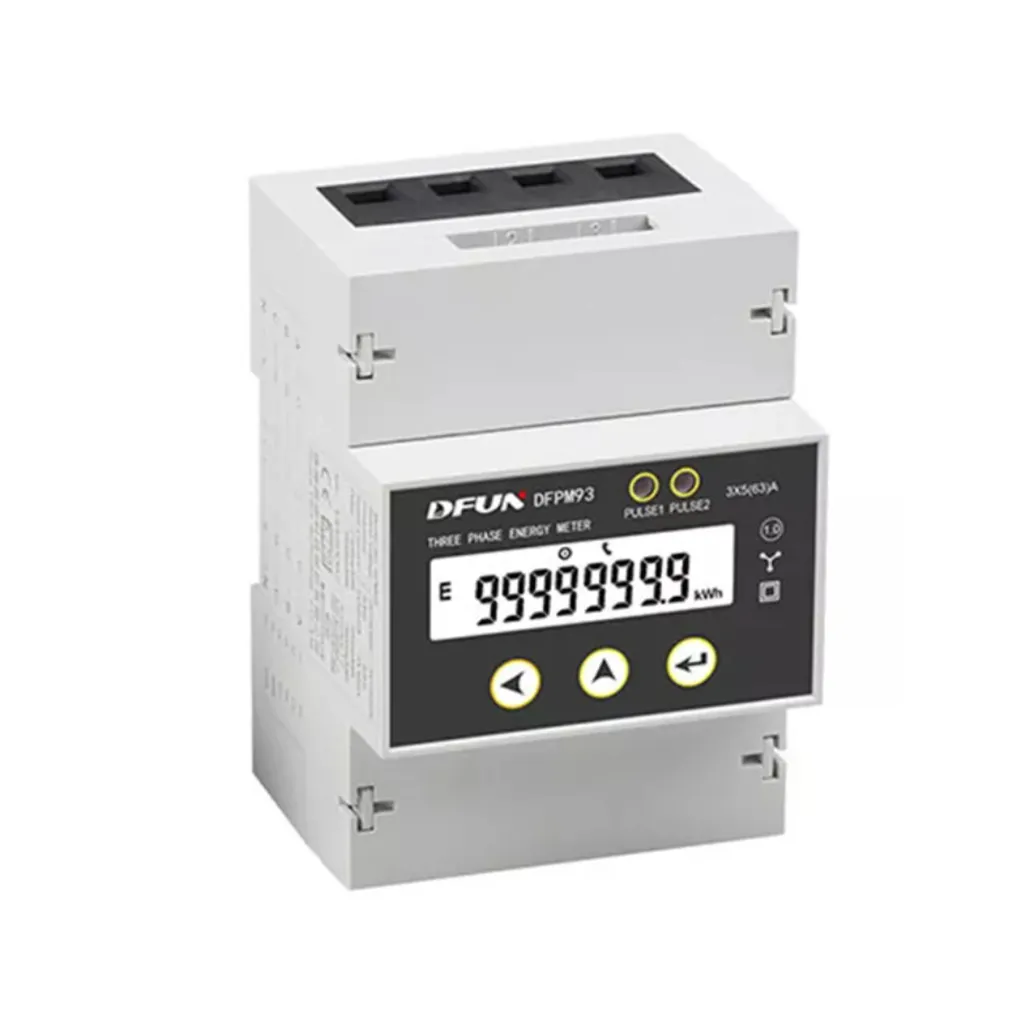 Smart Meter Dfun Trifase Contatore Bidirezionale 3230V400V Rs485 Per Misurazione Precisa E Controllo Energetico Avanzato, vista frontale angolata
