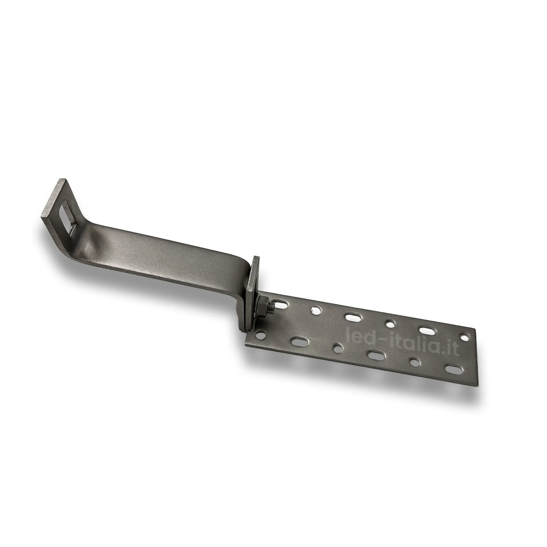 Gancio Regolabile per Tetto con Tegola Marsigliese per Fissaggio Pannelli Solari Fotovoltaici, vista angolata