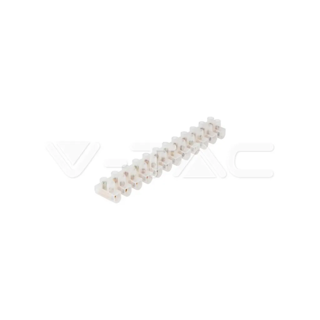 Morsettiera 12 Connettori per Cavo Elettrico 3A da 2.5mm Colore Bianco Confezione 10 Pezzi 120 Connettori, vista angolata