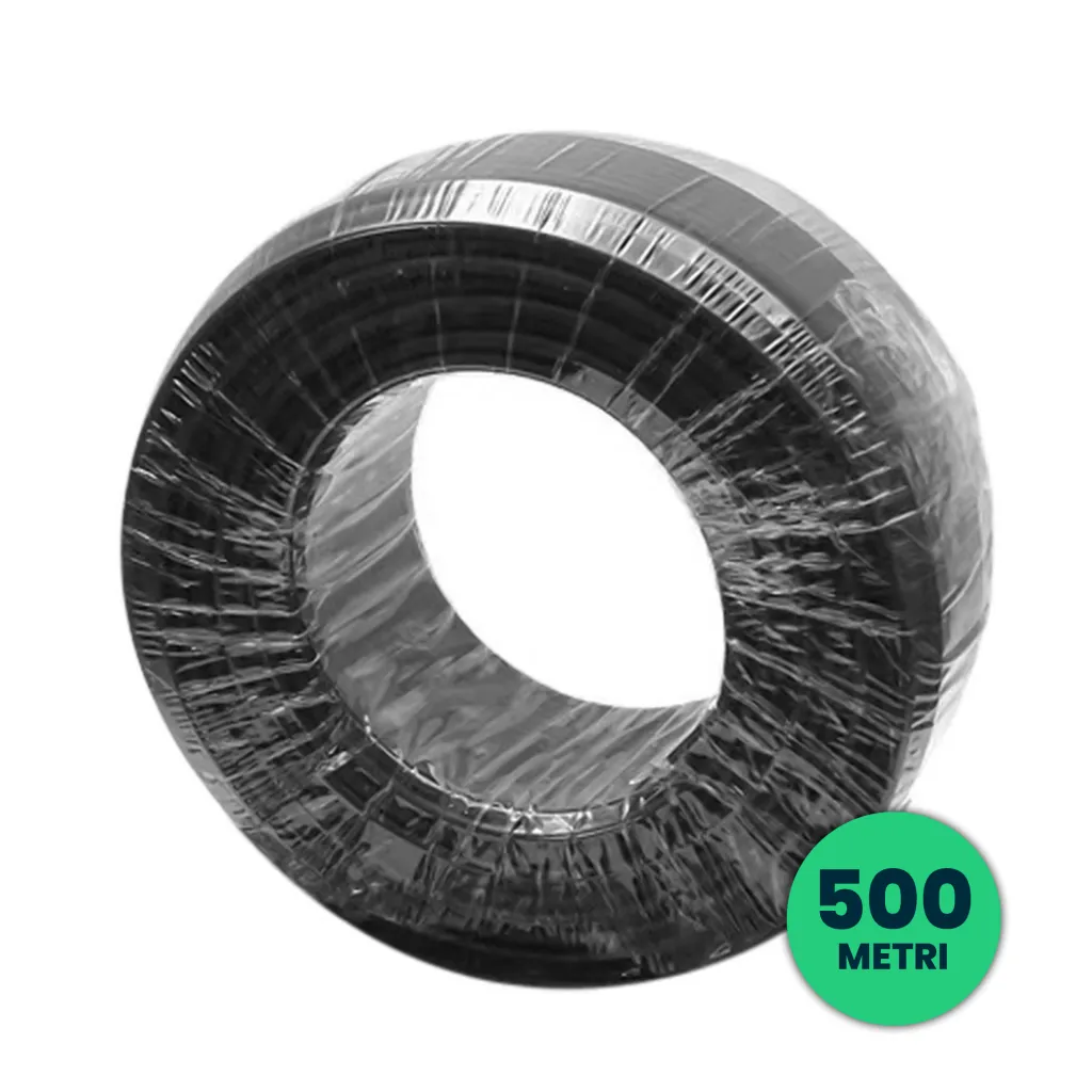 Cavo Solare Fotovoltaico 6 mmq Unipolare Colore Nero Prodotto in Germania per Collegamento Professionale Pannelli Solari Fotovoltaici (Bobina 500 Metri), vista angolata bobina