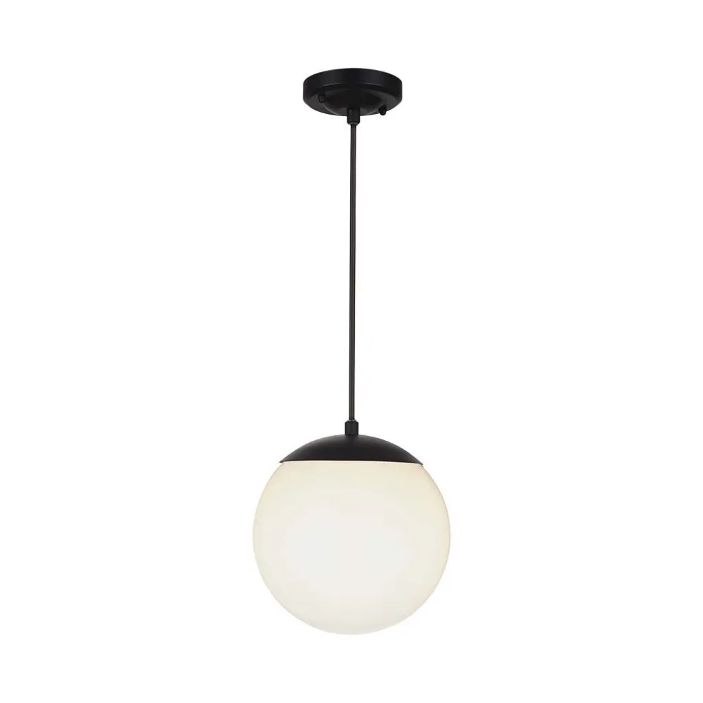 Lampadario LED da Soffitto con Portalampada E27 max 60W Colore Nero Opaco 200x800mm, vista frontale