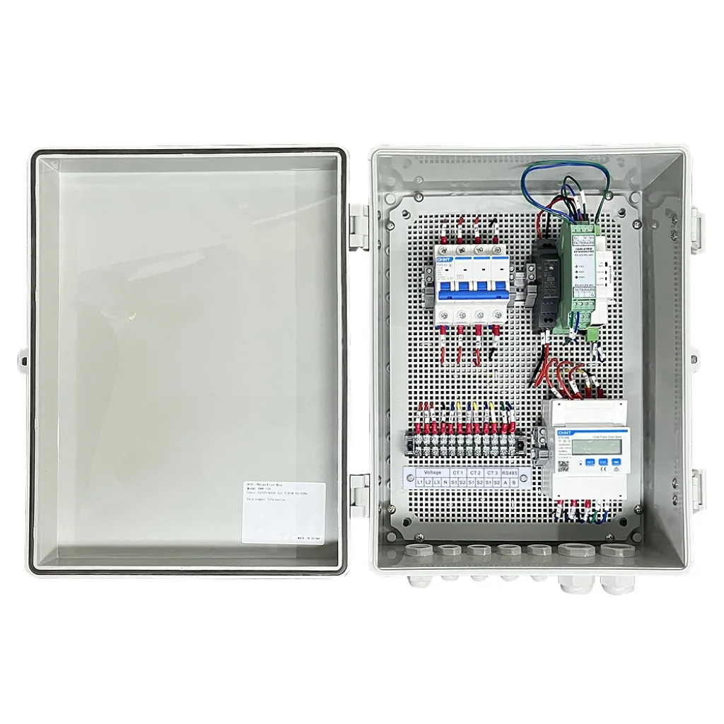 Smart Controller di Potenza Anti-Ritorno per Inverter Multipli, vista interna aperta