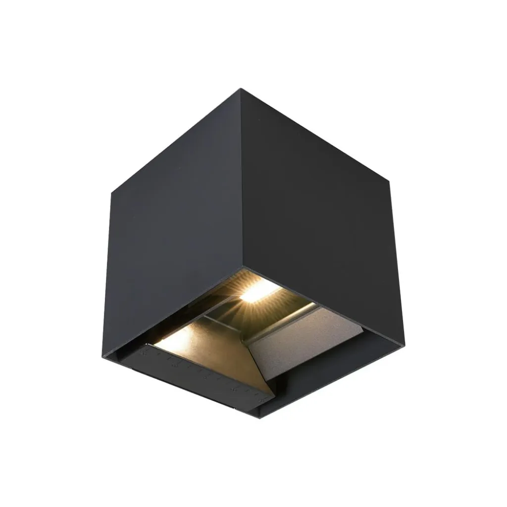 Lampada LED da Giardino con Pannello solare e Sensore 9W Colore Nero 150x153x150mm 4000K, vista angolata dal basso