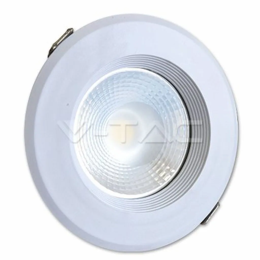 Faro LED COB da Incasso Rotondo 20W Colore Bianco 6000K, vista frontale