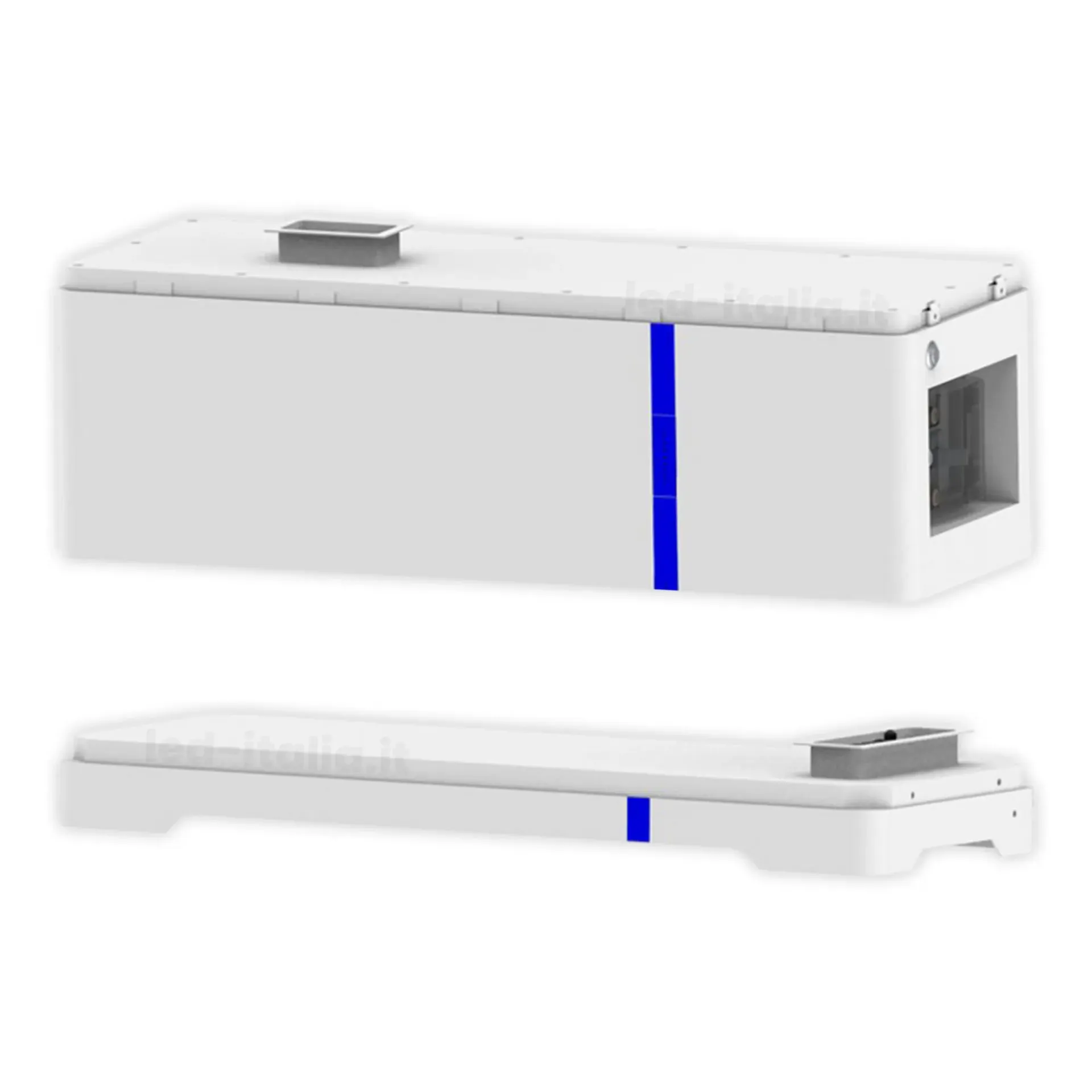 Power Distribution Unit III + Base per Moduli Batterie Bassa Tensione Deye All-In-One SKU 12186 12190, viste laterali multiple