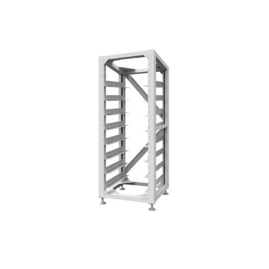 Armadio Rack per 8 Moduli di Accumulo Deye Alta Tensione e 1x HV Box BMS, Compatibile con SKU 12239+12238, vista angolata