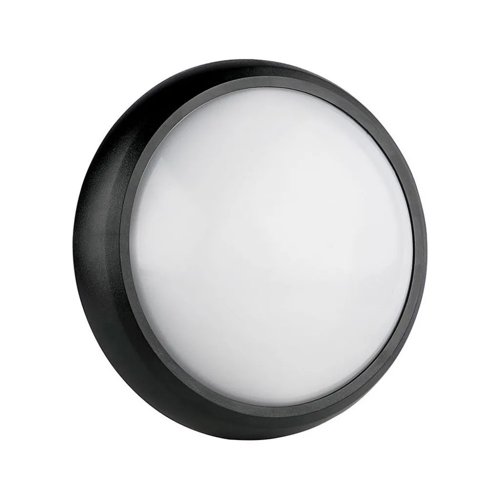 Plafoniera LED Rotonda 8W Colore Nero 3000K, vista frontale
