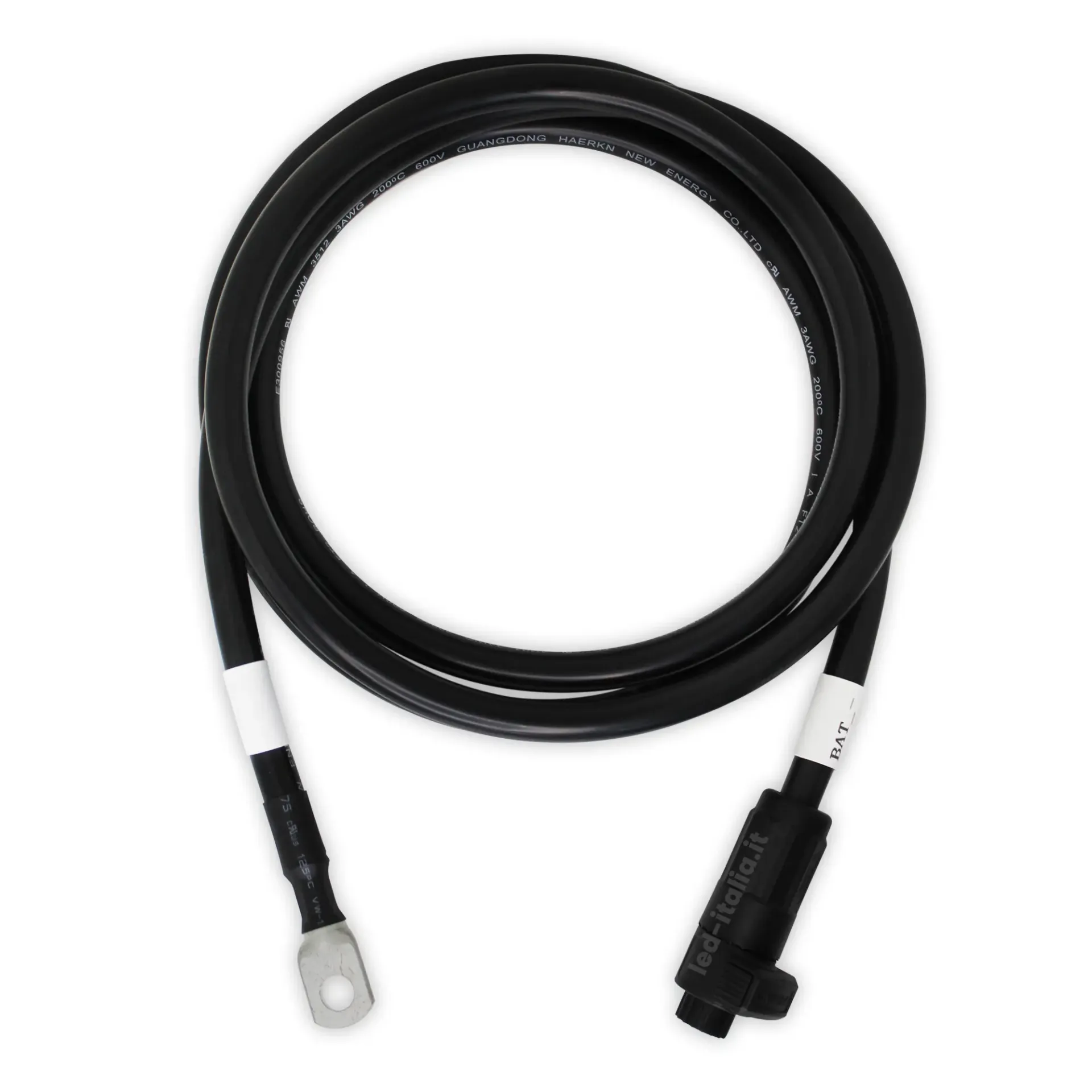 Cavo Solare DC Nero 2m per Batterie di Accumulo 5.12kWh / 10.24kWh, vista dall'alto