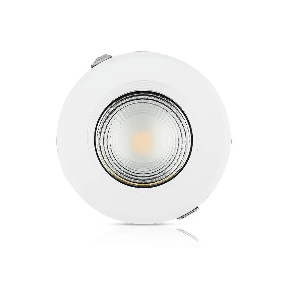 Faretto LED da Incasso Rotondo LED COB 20W 120LM/W Colore Bianco 6400K, vista frontale