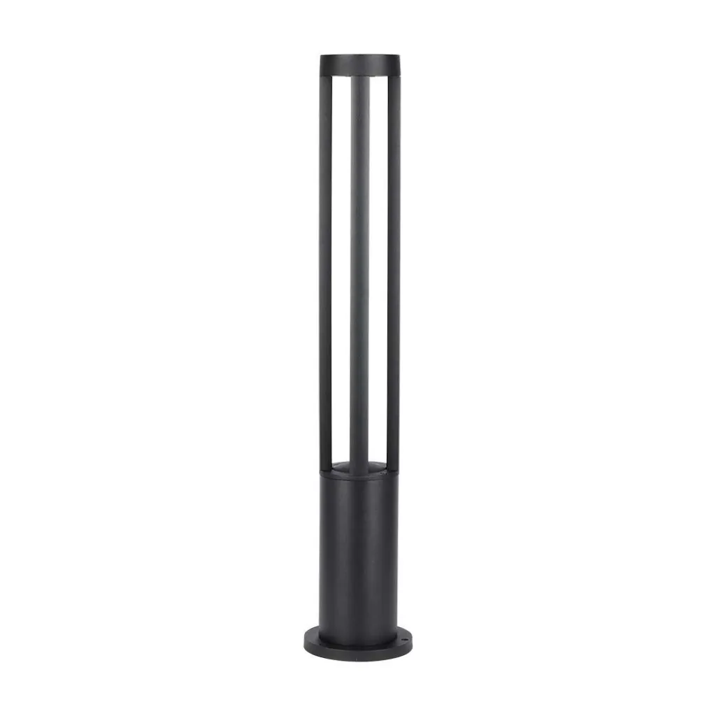 Lampada Led Da Giardino Fissaggio A Terra Led Cob 10W Colore Nero H80Cm 6400K, vista frontale