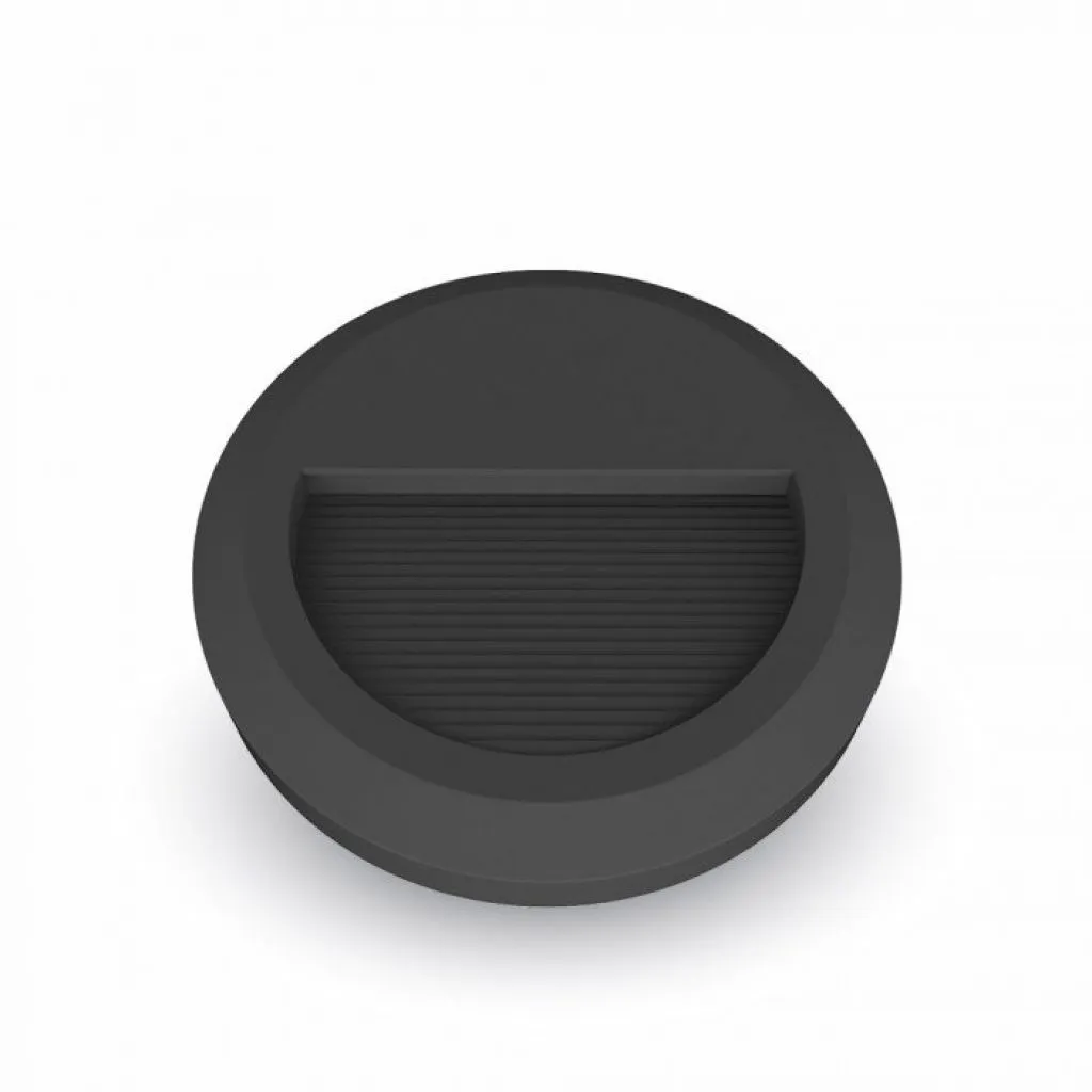 Faretto Led Segnapasso Rotondo Montaggio A Plafone 2W Colore Nero 4000K, vista frontale