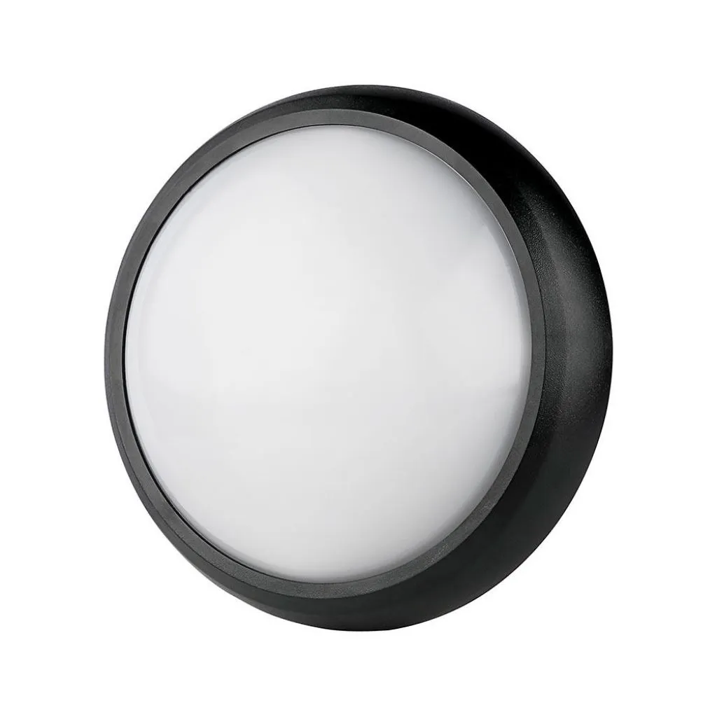 Plafoniera LED Rotonda 12W Colore Nero 3000K, vista frontale