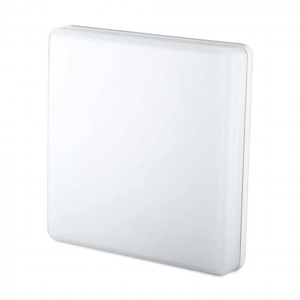 Plafoniera LED Chip Samsung Quadrata 25W 120LM/W Colore Bianco 6400K, vista angolata frontale