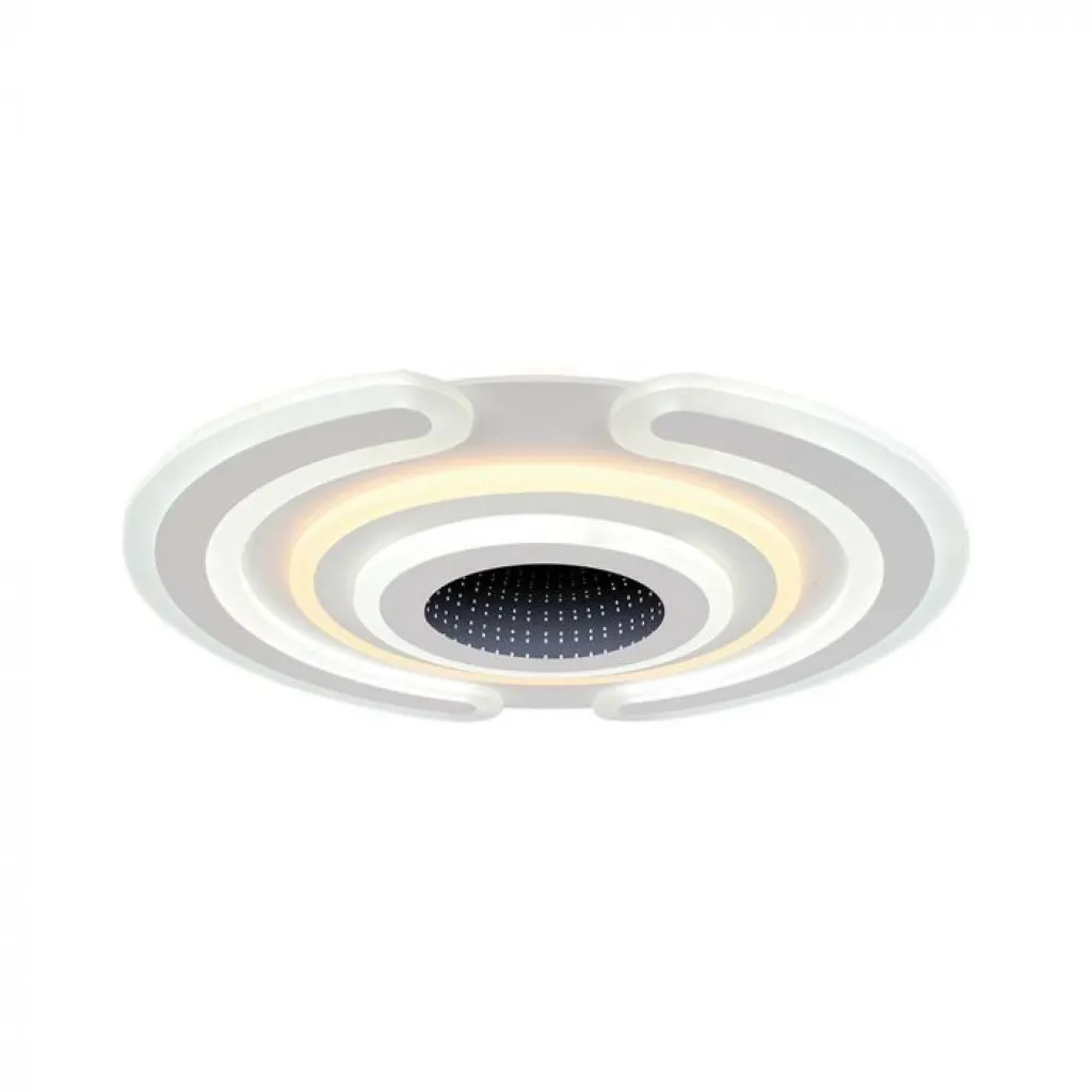 Lampadario LED con Telecomando Montaggio a Plafone 95W d: 520x50mm Dimmerabile CCT: 3000K+6000K, vista frontale