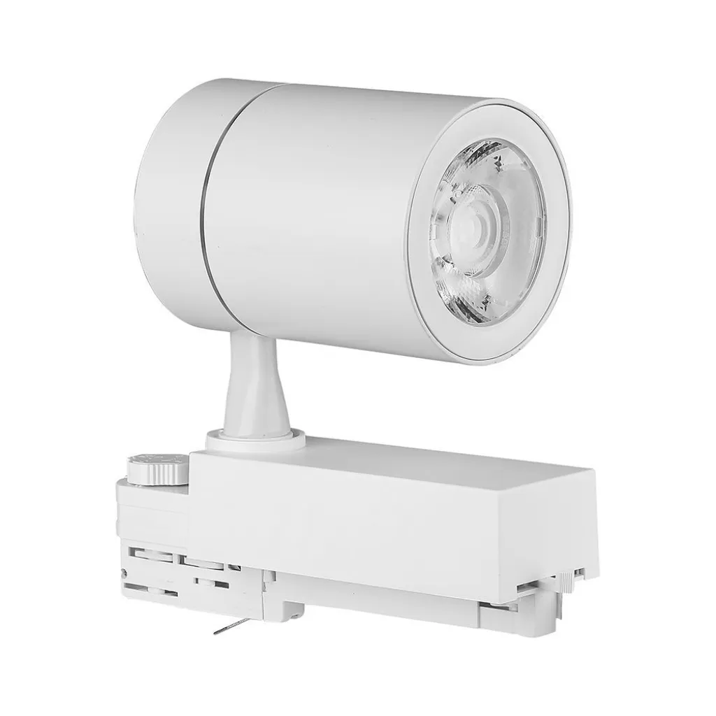 Faretto LED per Binario Trifase 35W 20 gradi Colore Bianco 6400K, vista angolata generale