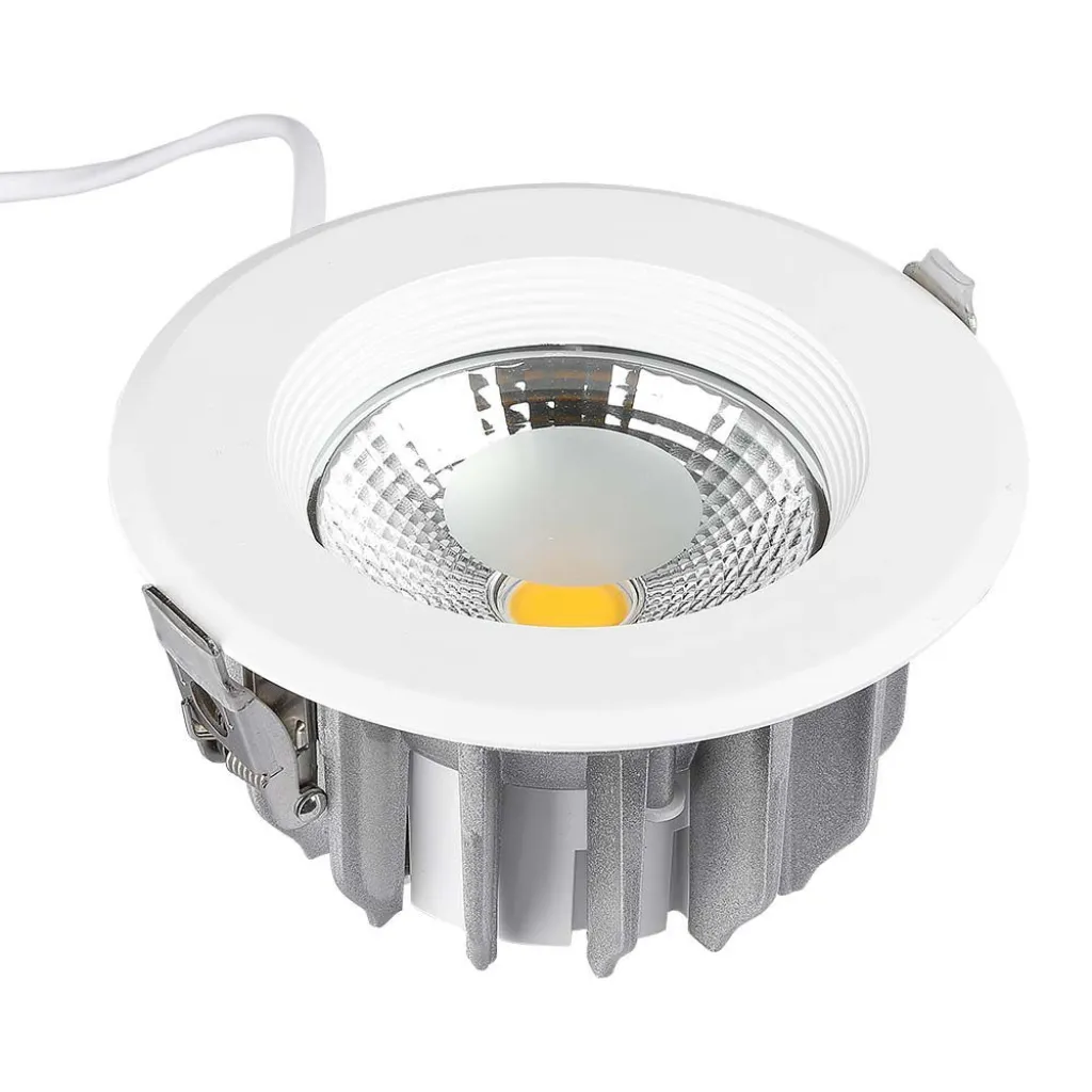 Faretto LED da Incasso Rotondo LED COB 30W Colore Bianco 4000K, vista angolata
