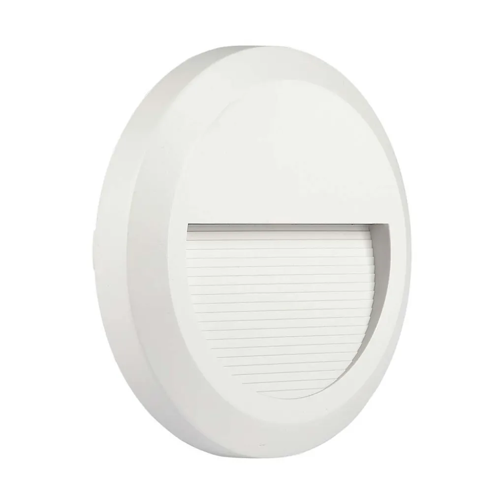 Faretto LED Segnapasso Rotondo Montaggio a Plafone 2W Colore Bianco 4000K, vista frontale angolata