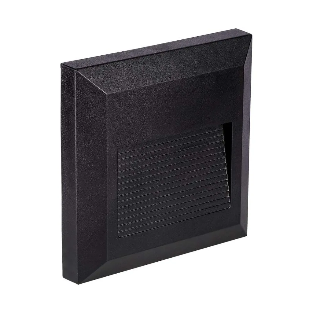 Faretto LED Segnapasso Quadrato Montaggio a Plafone 2W Colore Nero 4000K, vista generale