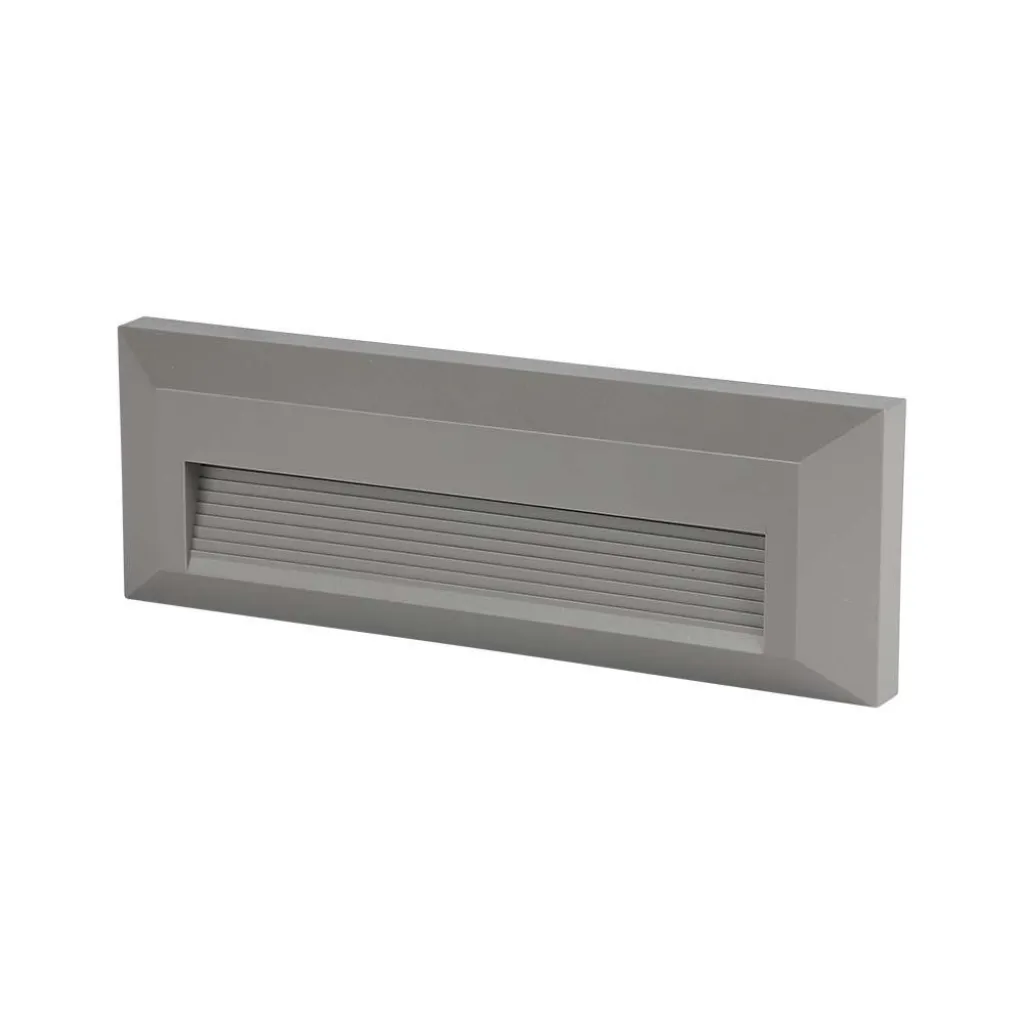 Faretto LED Segnapasso Rettangolare Montaggio a Plafone 3W 110LM/W Colore Grigio 3000K, vista angolata