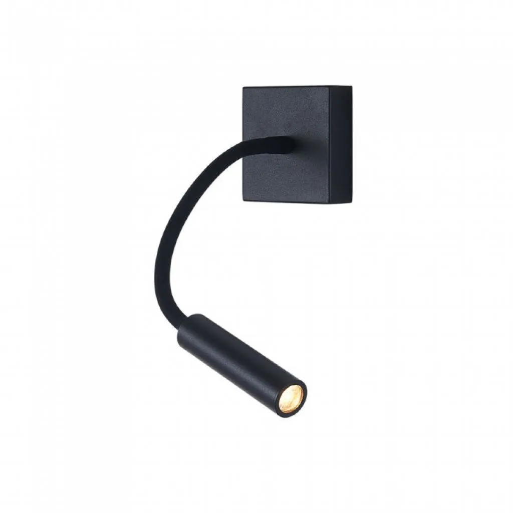 Applique da Hotel per Lettura LED 3W Colore Nero 3000K, vista angolata