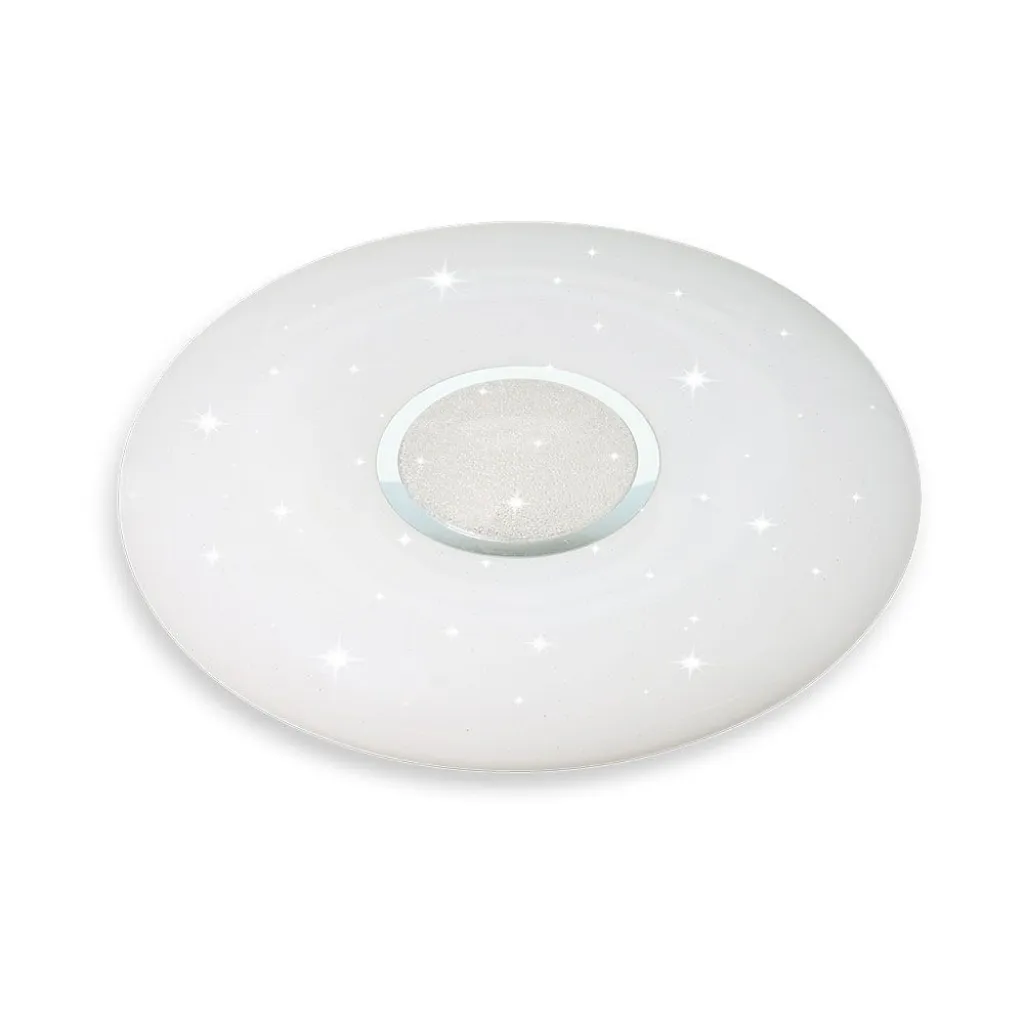 Plafoniera LED Rotonda 40W con Telecomando Cambia Colore 3 in 1 Effetto Stellato d: 350mm h: 70mm Dimmerabile, vista frontale