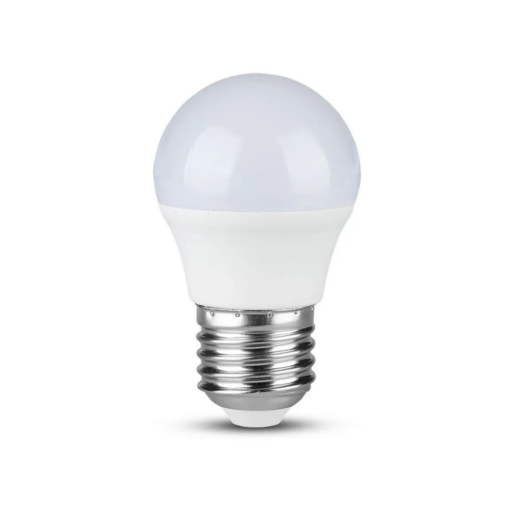 Lampadina LED Chip Samsung E27 4,5W G45 3000K, vista frontale