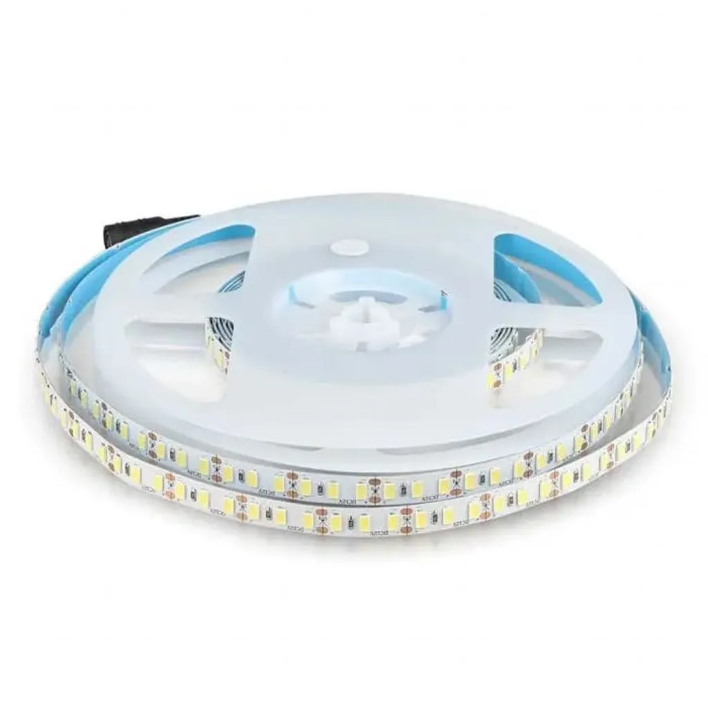 Strip LED SMD5730 20Wm 5m 120 LEDm 2000LMm 12V 4000K, rotolo vista angolata