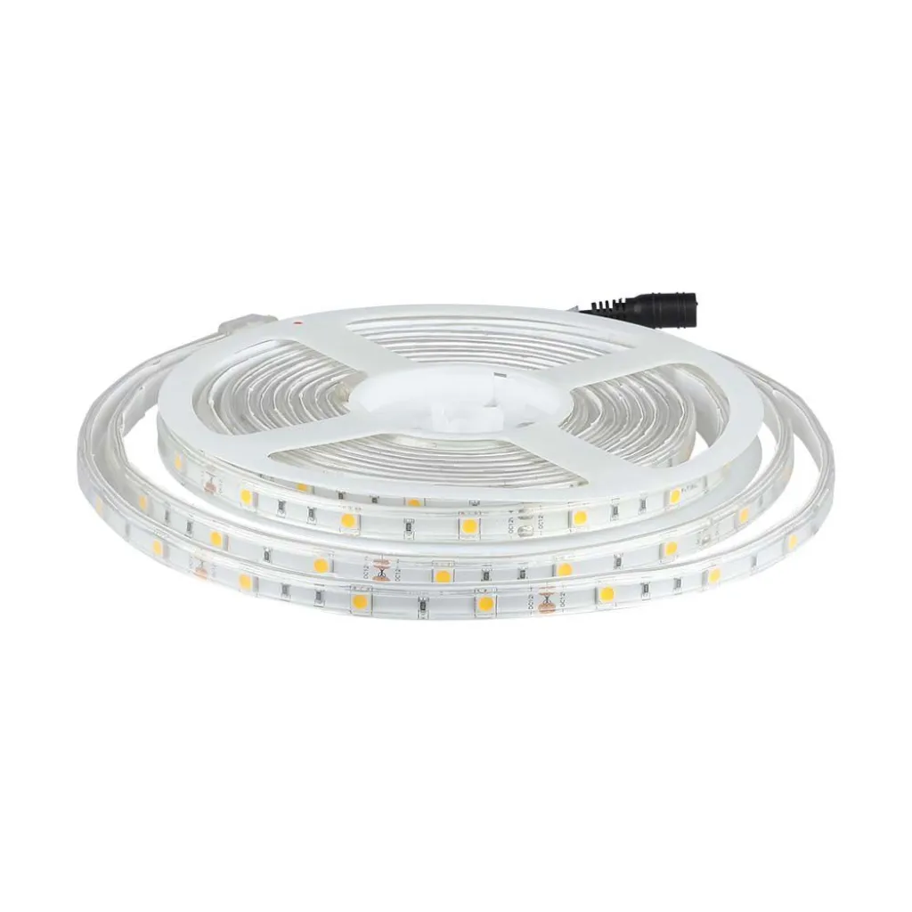 Strip LED SMD5050 6W/m 5m 30 LED/m 12V 4000K 10mm, vista angolata