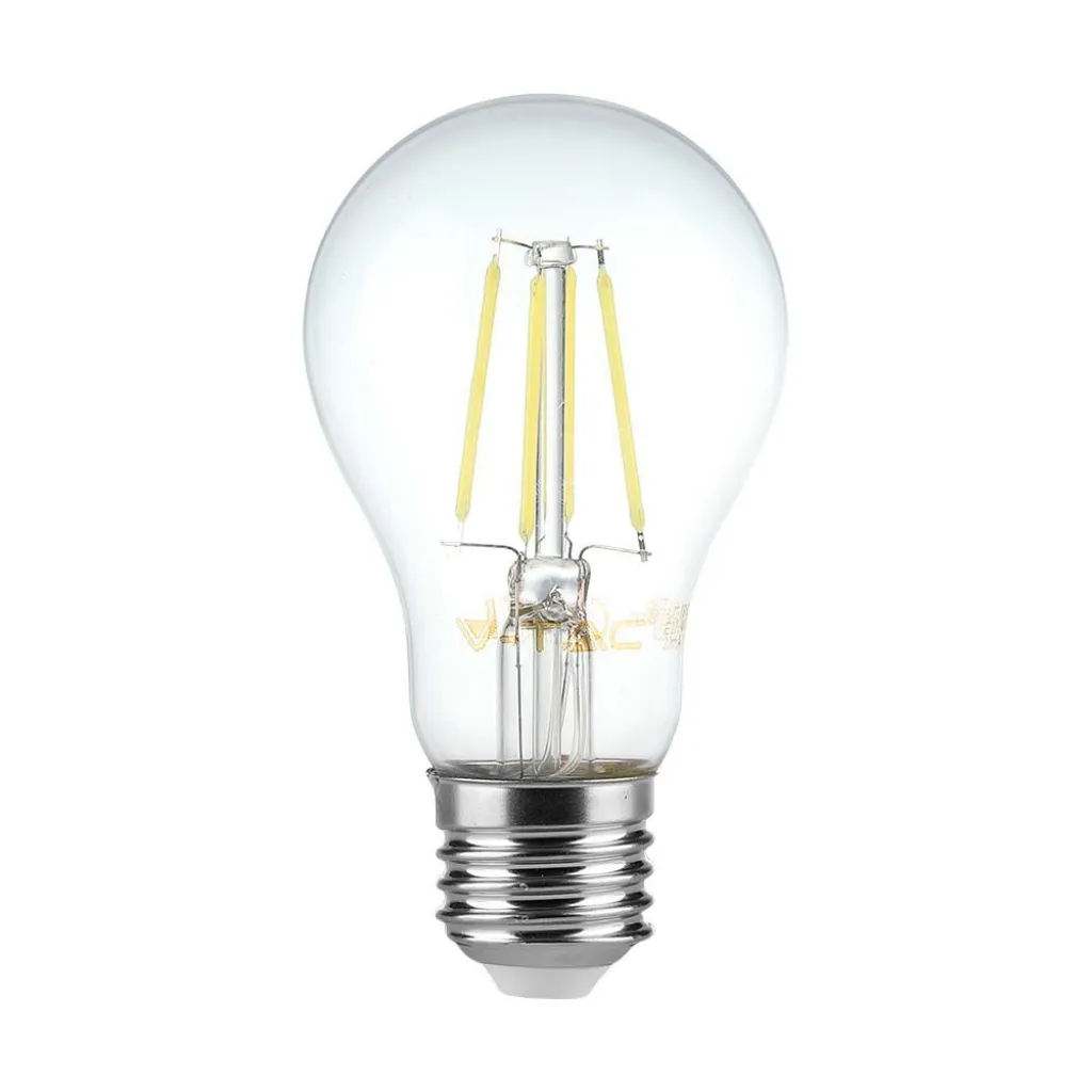 Lampadina LED E27 8W A60 a Filamento 3000K Dimmerabile, vista frontale